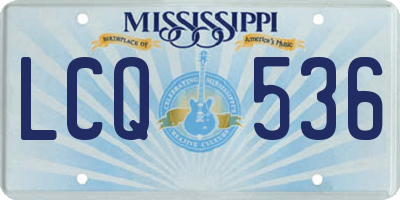MS license plate LCQ536