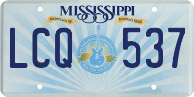 MS license plate LCQ537