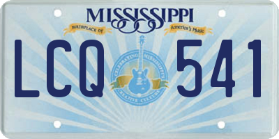 MS license plate LCQ541