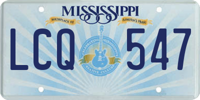 MS license plate LCQ547