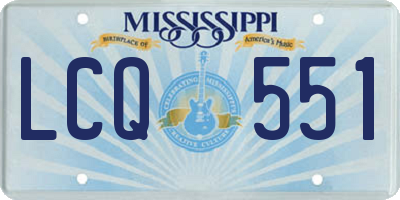 MS license plate LCQ551