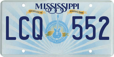 MS license plate LCQ552
