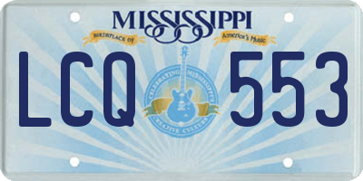 MS license plate LCQ553
