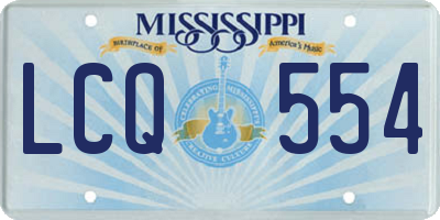 MS license plate LCQ554