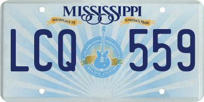 MS license plate LCQ559