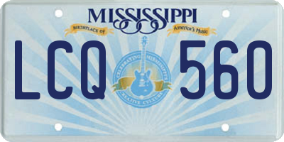 MS license plate LCQ560