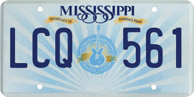 MS license plate LCQ561