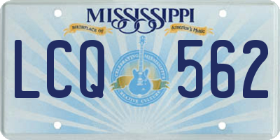 MS license plate LCQ562