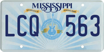 MS license plate LCQ563