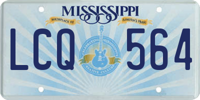 MS license plate LCQ564