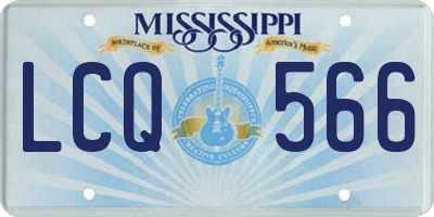 MS license plate LCQ566