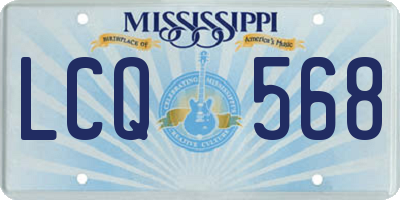 MS license plate LCQ568