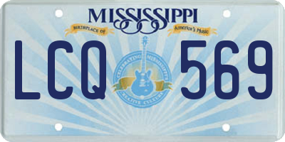 MS license plate LCQ569