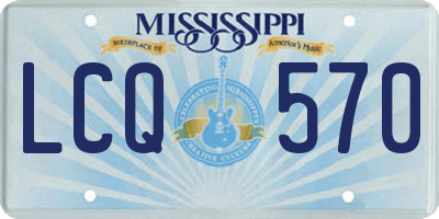 MS license plate LCQ570