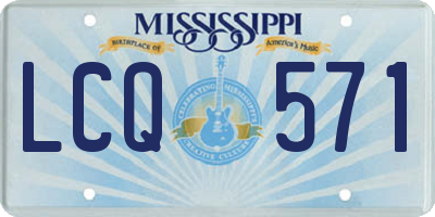 MS license plate LCQ571
