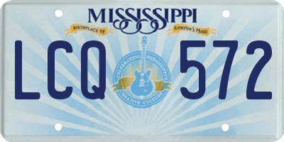 MS license plate LCQ572