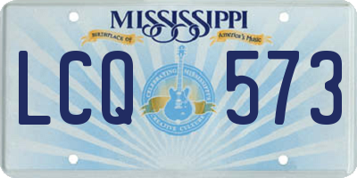 MS license plate LCQ573
