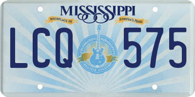 MS license plate LCQ575
