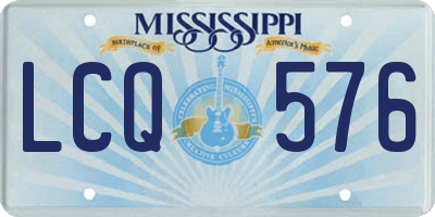 MS license plate LCQ576