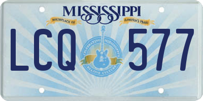 MS license plate LCQ577