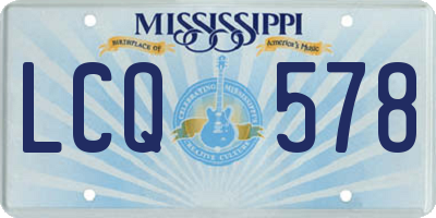 MS license plate LCQ578