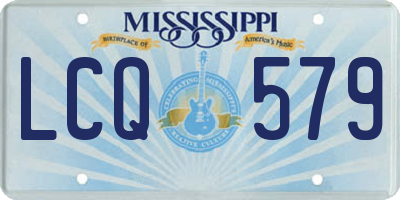 MS license plate LCQ579