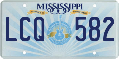 MS license plate LCQ582