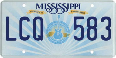 MS license plate LCQ583