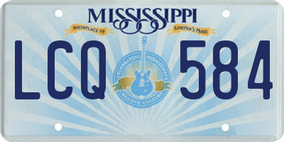 MS license plate LCQ584