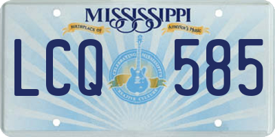 MS license plate LCQ585