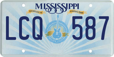 MS license plate LCQ587
