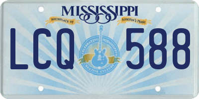 MS license plate LCQ588