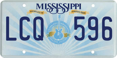 MS license plate LCQ596