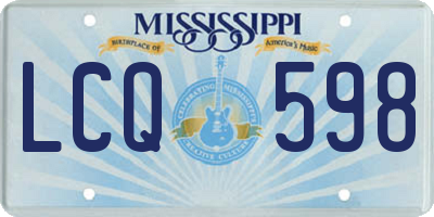 MS license plate LCQ598