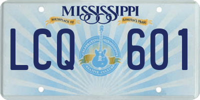 MS license plate LCQ601