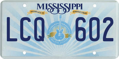 MS license plate LCQ602