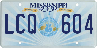 MS license plate LCQ604