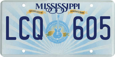 MS license plate LCQ605