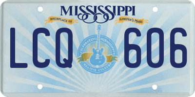MS license plate LCQ606