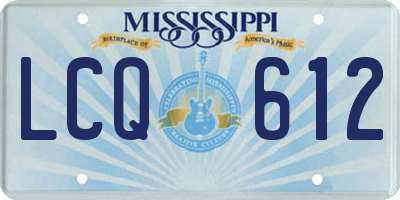 MS license plate LCQ612