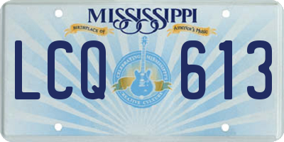 MS license plate LCQ613
