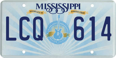 MS license plate LCQ614