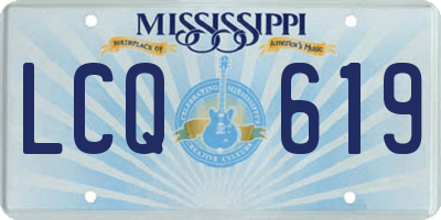MS license plate LCQ619