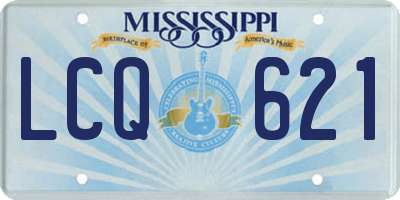 MS license plate LCQ621