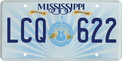 MS license plate LCQ622