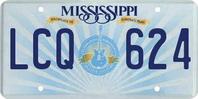 MS license plate LCQ624