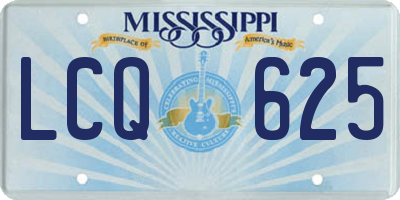 MS license plate LCQ625