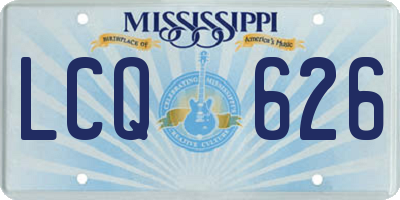 MS license plate LCQ626