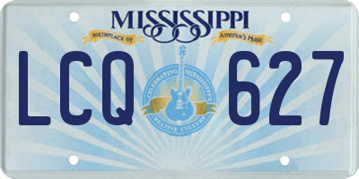 MS license plate LCQ627