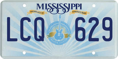 MS license plate LCQ629